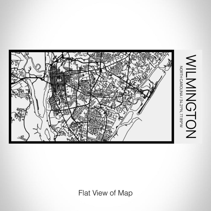 Rendered View of Wilmington North Carolina Map on 17oz Stainless Steel Insulated Cola Bottle in Stainless in Matte White