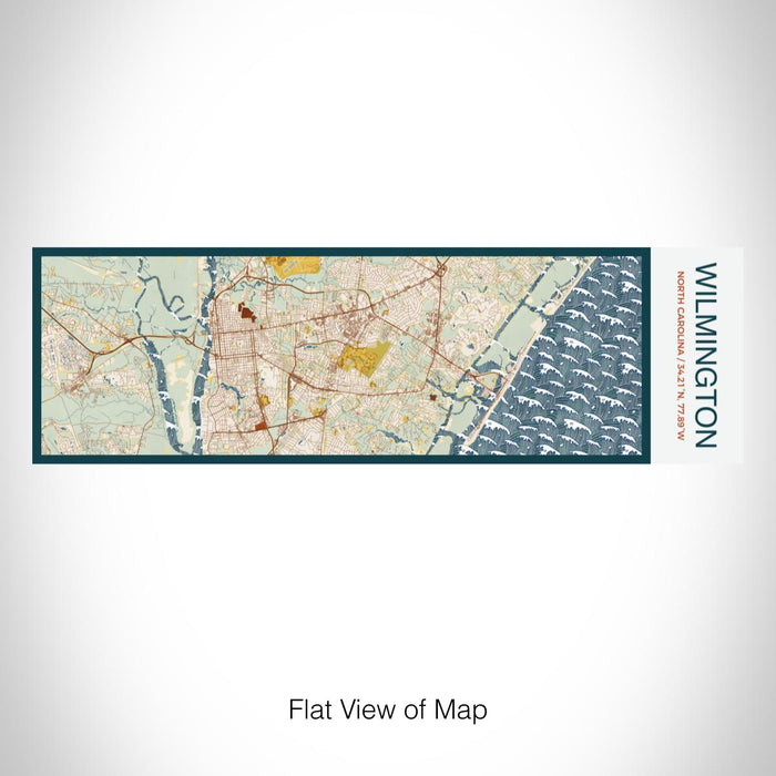 Rendered View of Wilmington North Carolina Map on 10oz Stainless Steel Insulated Cup in Woodblock with Sliding Lid