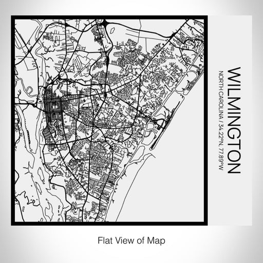 Rendered View of Wilmington North Carolina Map on 17oz Stainless Steel Insulated Tumbler in Matte White with Tactile Lines