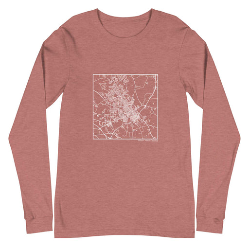 Wilson North Carolina  Map Unisex Long-Sleeve T-shirt with City inscription in Heather Mauve