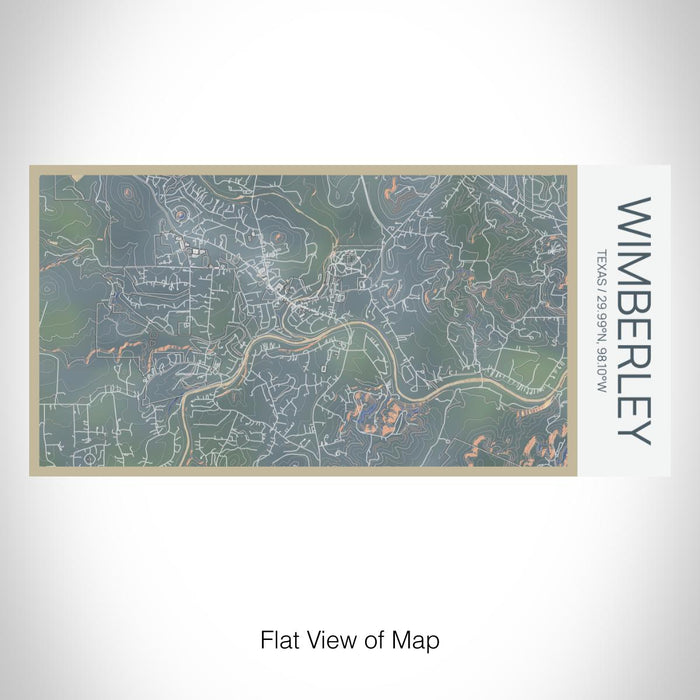 Rendered View of Wimberley Texas Map on 17oz Stainless Steel Insulated Bottle with printed afternoon style map