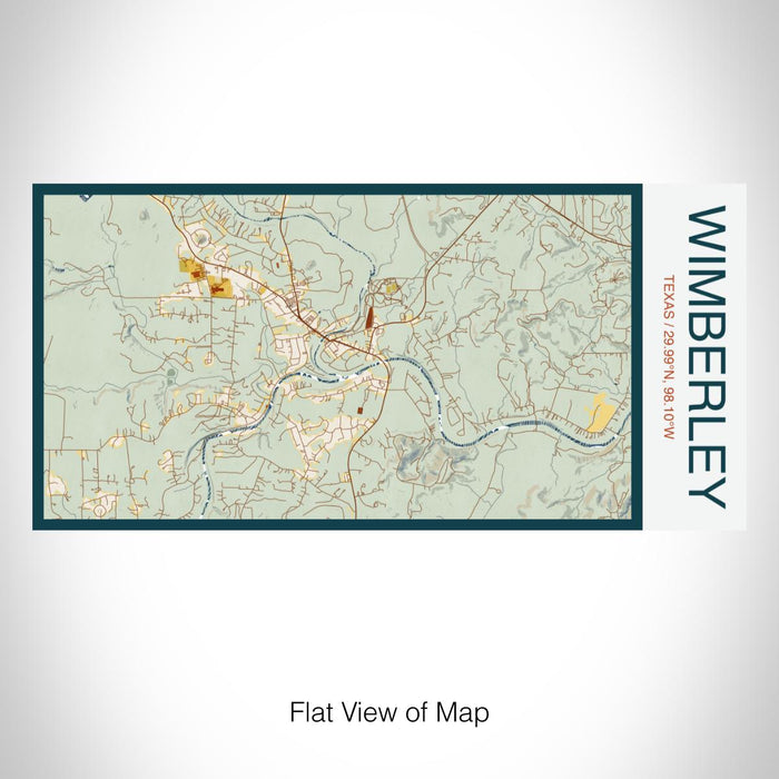 Rendered View of Wimberley Texas Map on 17oz Stainless Steel Insulated Bottle with printed woodblock style map