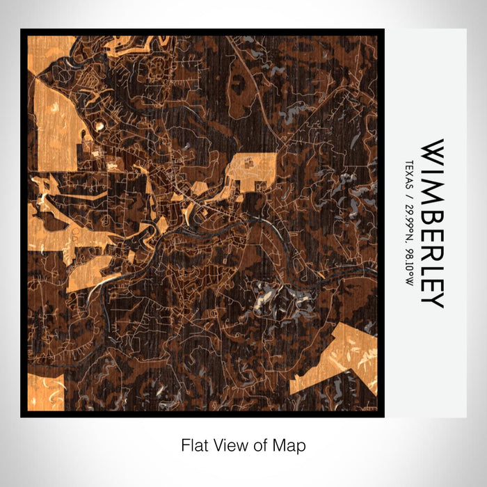 Rendered View of Wimberley Texas Map on 17oz Stainless Steel Insulated Tumbler in Ember Map Style