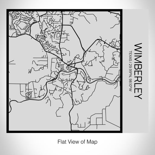 Rendered View of Wimberley Texas Map on 17oz Stainless Steel Insulated Tumbler in Tactile Lines with Succulent in Background