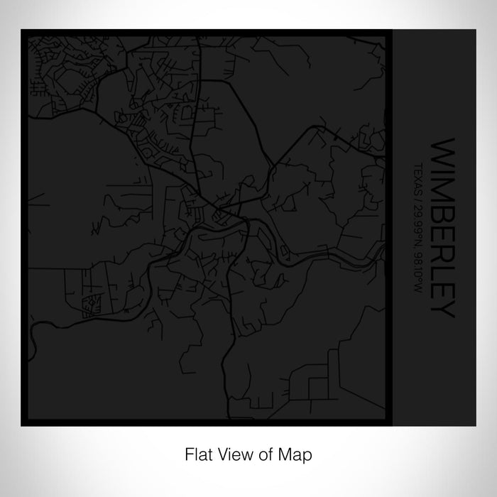 Rendered View of Wimberley Texas Map on 17oz Stainless Steel Insulated Tumbler in Matte Black with Tactile Lines
