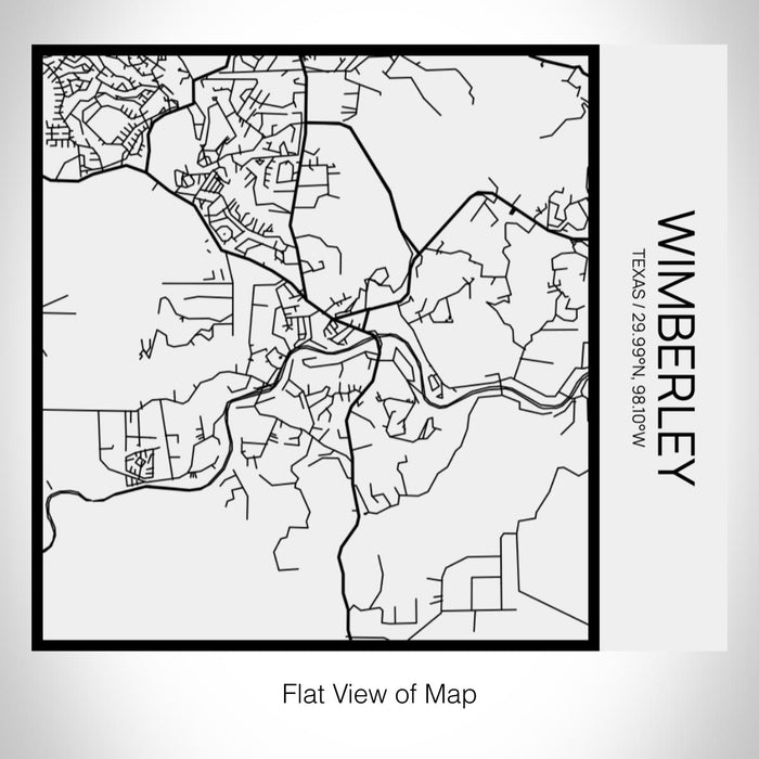 Rendered View of Wimberley Texas Map on 17oz Stainless Steel Insulated Tumbler in Matte White with Tactile Lines