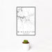 12x18 Winchester Tennessee Map Print Portrait Orientation in Classic Style With Small Cactus Plant in White Planter