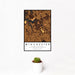 12x18 Winchester Tennessee Map Print Portrait Orientation in Ember Style With Small Cactus Plant in White Planter