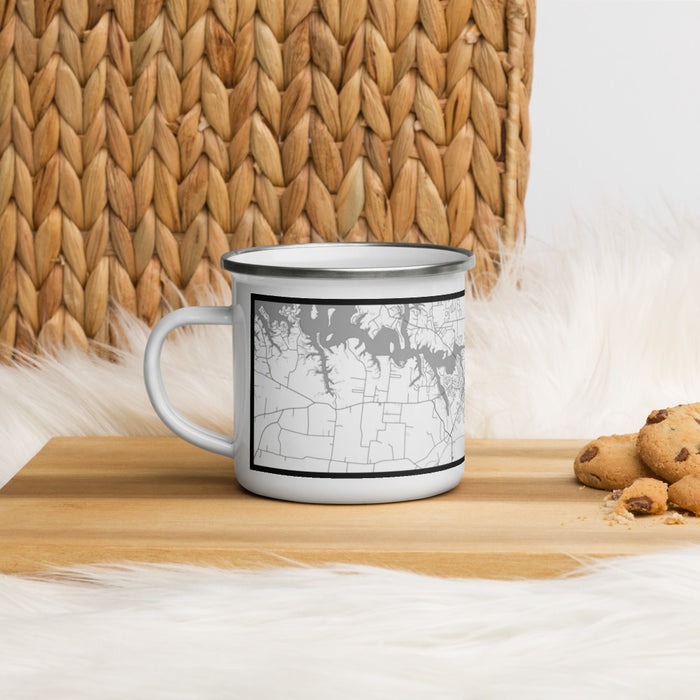 Left View Custom Winchester Tennessee Map Enamel Mug in Classic on Table Top