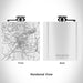 Rendered View of Winchester Tennessee Map Engraving on 6oz Stainless Steel Flask in White