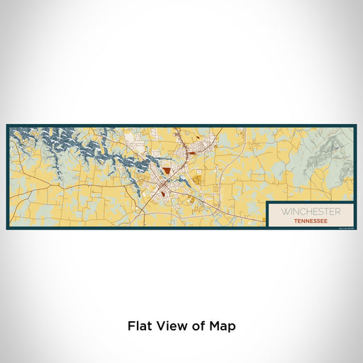 Flat View of Map Custom Winchester Tennessee Map Enamel Mug in Woodblock