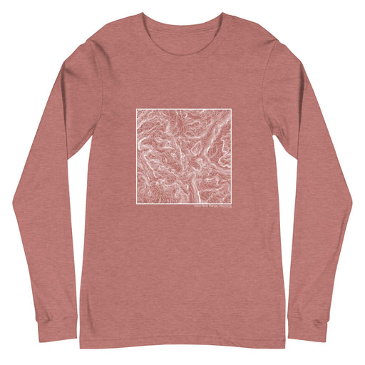 Wind River Range Wyoming Topographic  Map Unisex Long-Sleeve T-shirt with City inscription in Heather Mauve