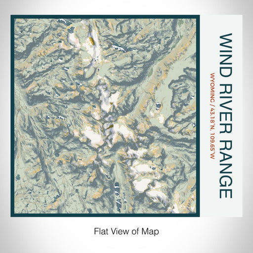 Rendered View of Wind River Range Wyoming Map on 17oz Stainless Steel Insulated Tumbler in Woodblock Map Style