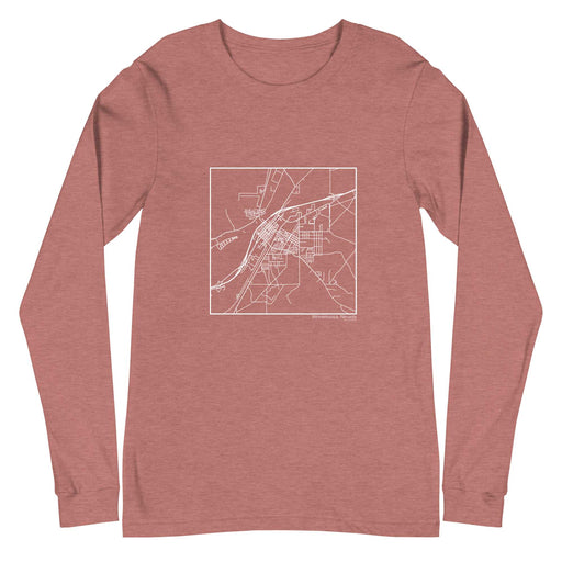 Winnemucca Nevada  Map Unisex Long-Sleeve T-shirt with City inscription in Heather Mauve