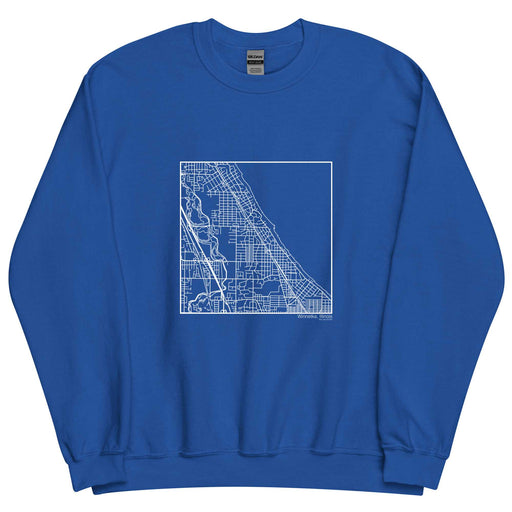 Winnetka Illinois  Map Unisex Crewneck Sweater with City inscription in Royal Blue