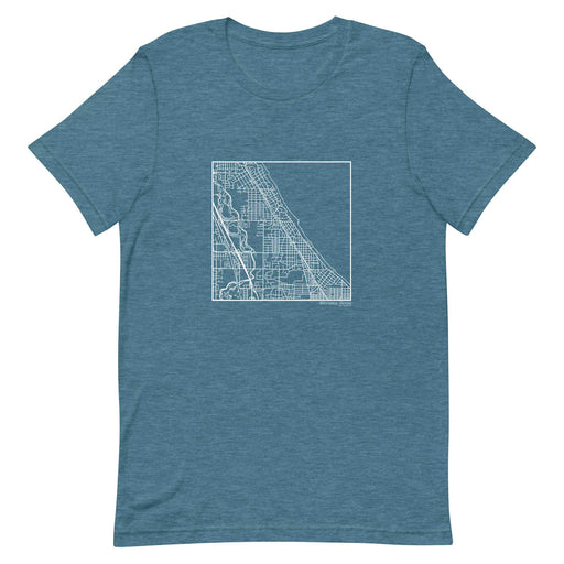 Winnetka Illinois  Map Unisex T-Shirt with City inscription in Heather Teal