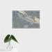 16x24 Winona Minnesota Map Print Landscape Orientation in Afternoon Style With Tropical Plant Leaves in Water