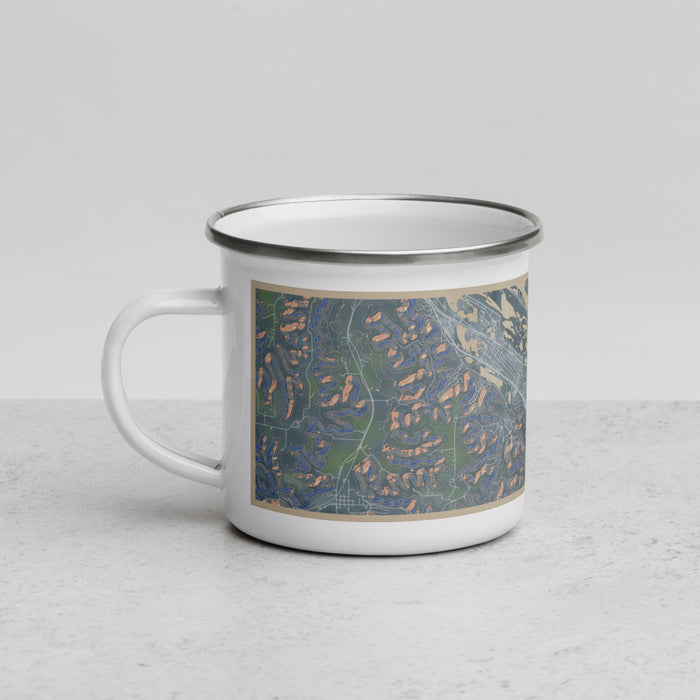 Left View Custom Winona Minnesota Map Enamel Mug in Afternoon