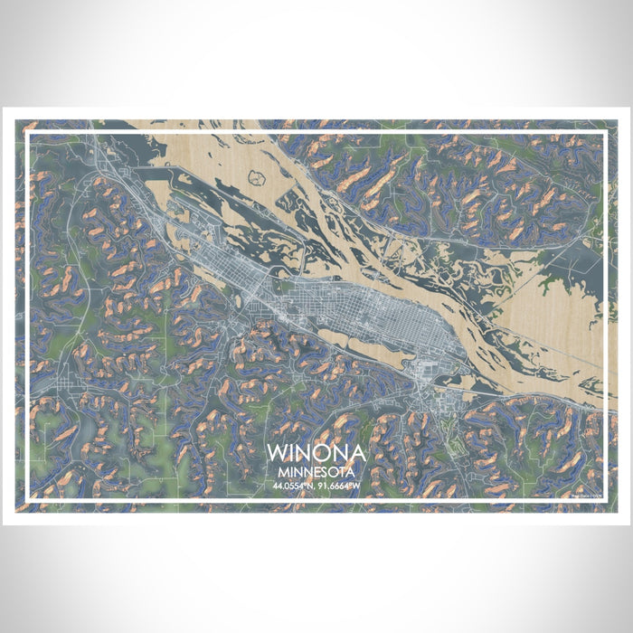 Winona Map Winona - Minnesota Map Print in Afternoon — JACE Maps