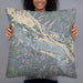 Person holding 22x22 Custom Winona Minnesota Map Throw Pillow in Afternoon