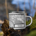 Right View Custom Winona Minnesota Map Enamel Mug in Classic on Grass With Trees in Background