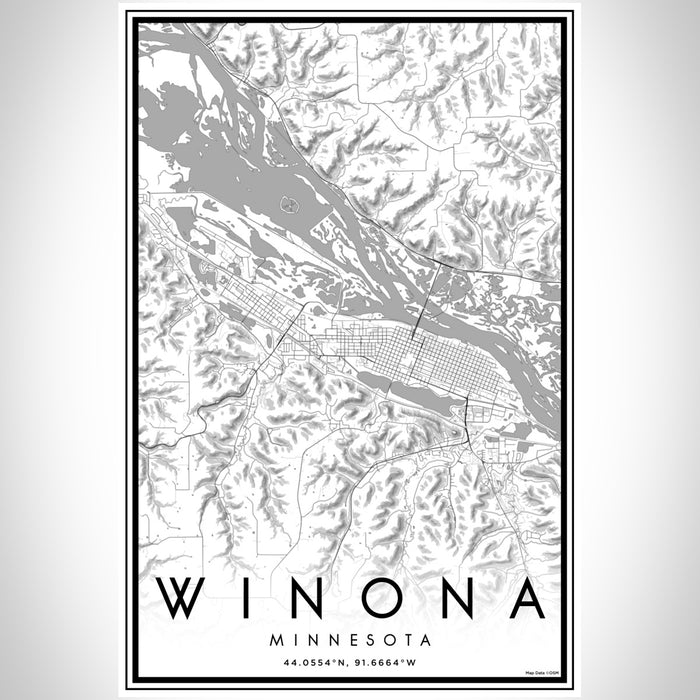 Winona Map Winona - Minnesota Map Print in Classic — JACE Maps