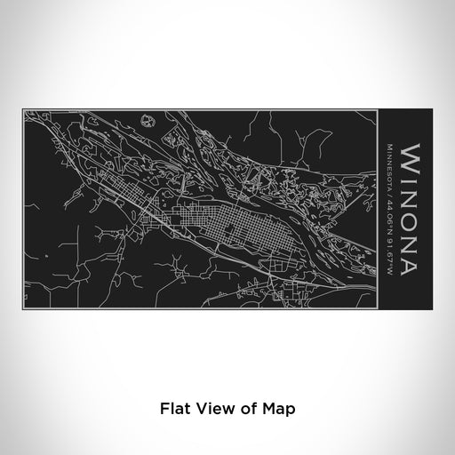 Rendered View of Winona Minnesota Map Engraving on 17oz Stainless Steel Insulated Cola Bottle in Black