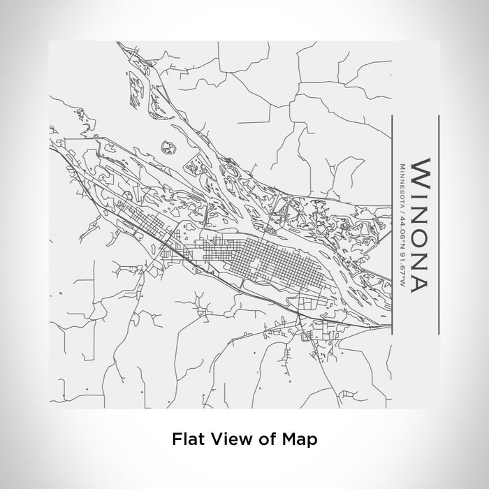 Rendered View of Winona Minnesota Map Engraving on 17oz Stainless Steel Insulated Tumbler in White