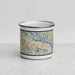 Front View Custom Winona Minnesota Map Enamel Mug in Woodblock