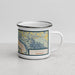 Right View Custom Winona Minnesota Map Enamel Mug in Woodblock