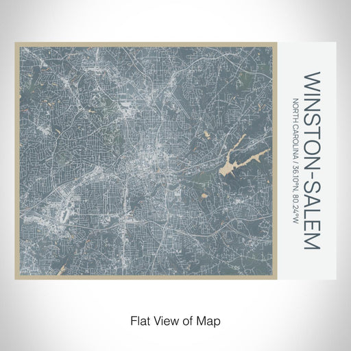 Rendered View of Winston-Salem North Carolina Map on 20oz Stainless Steel Insulated Bottle with Bamboo Top with printed afternoon style map