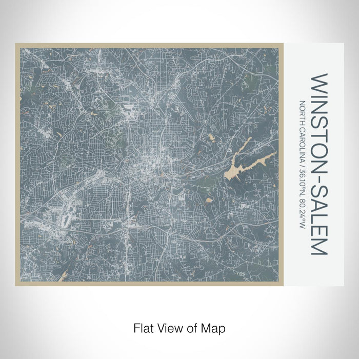 Rendered View of Winston-Salem North Carolina Map on 20oz Stainless Steel Insulated Bottle with Bamboo Top with printed afternoon style map