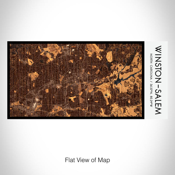 Rendered View of Winston-Salem North Carolina Map on 17oz Stainless Steel Insulated Bottle with printed ember style map