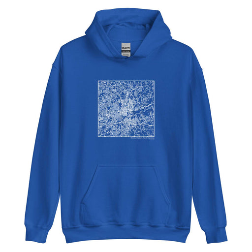 Winston-Salem North Carolina  Map Unisex Hoodie Sweater with City inscription in Royal Blue