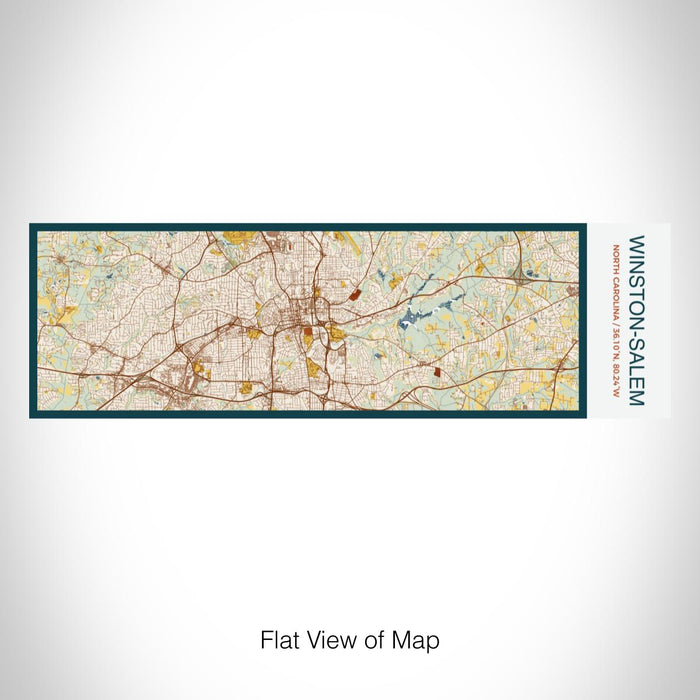 Rendered View of Winston-Salem North Carolina Map on 10oz Stainless Steel Insulated Cup in Woodblock with Sliding Lid