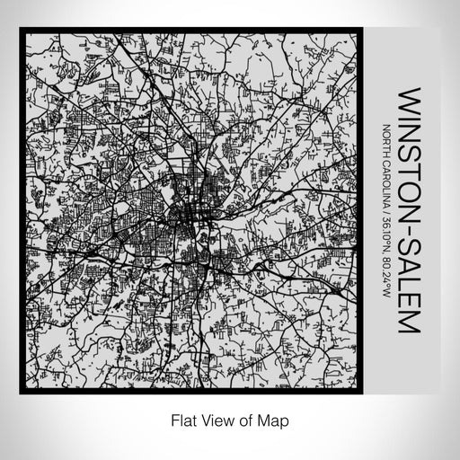 Rendered View of Winston-Salem North Carolina Map on 17oz Stainless Steel Insulated Tumbler in Tactile Lines with Succulent in Background