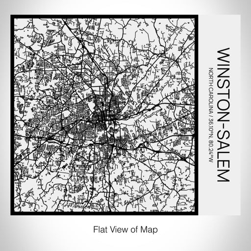 Rendered View of Winston-Salem North Carolina Map on 17oz Stainless Steel Insulated Tumbler in Matte White with Tactile Lines