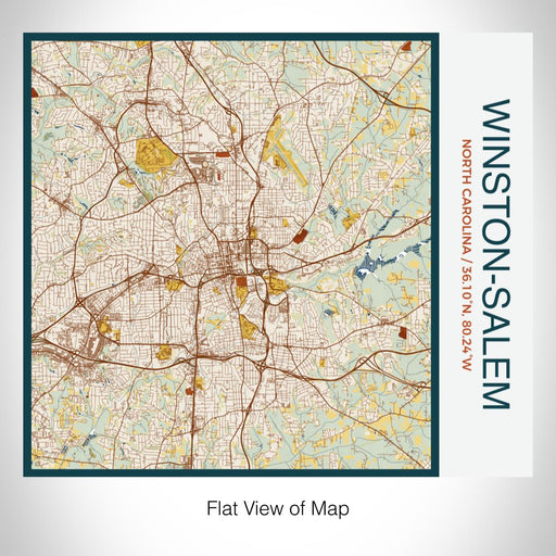 Rendered View of Winston-Salem North Carolina Map on 17oz Stainless Steel Insulated Tumbler in Woodblock Map Style