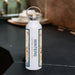 Winters California Custom City Map Inscription Coordinates on 20oz Stainless Steel Insulated Bottle with Bamboo Top with printed woodblock style map