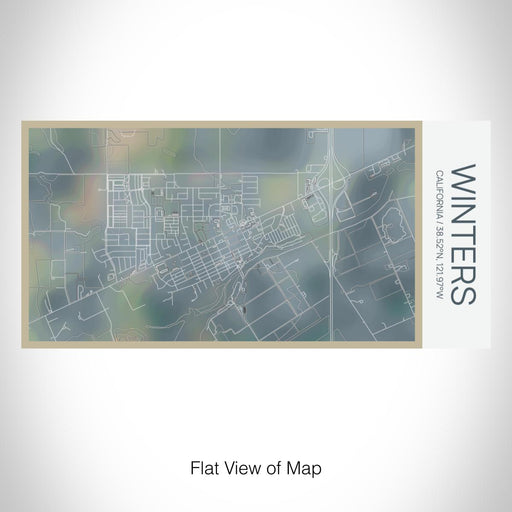 Rendered View of Winters California Map on 17oz Stainless Steel Insulated Bottle with printed afternoon style map