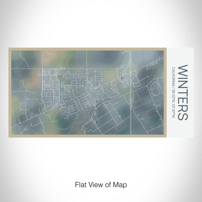 Rendered View of Winters California Map on 17oz Stainless Steel Insulated Bottle with printed afternoon style map