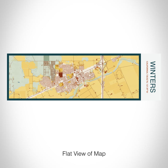 Rendered View of Winters California Map on 10oz Stainless Steel Insulated Cup in Woodblock with Sliding Lid