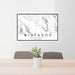 24x36 Winthrop Washington Map Print Lanscape Orientation in Classic Style Behind 2 Chairs Table and Potted Plant