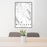24x36 Winthrop Washington Map Print Portrait Orientation in Classic Style Behind 2 Chairs Table and Potted Plant