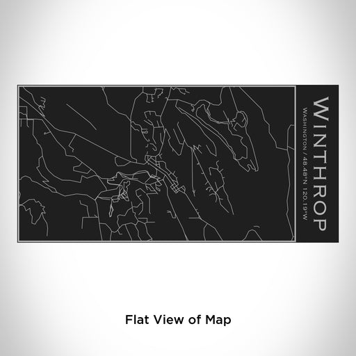 Rendered View of Winthrop Washington Map Engraving on 17oz Stainless Steel Insulated Cola Bottle in Black