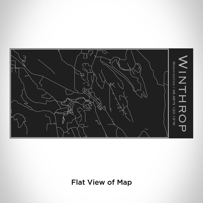 Rendered View of Winthrop Washington Map Engraving on 17oz Stainless Steel Insulated Cola Bottle in Black