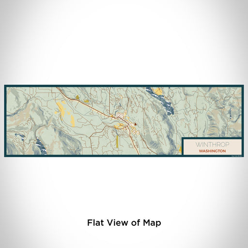 Flat View of Map Custom Winthrop Washington Map Enamel Mug in Woodblock