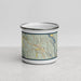 Front View Custom Winthrop Washington Map Enamel Mug in Woodblock