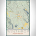 Winthrop Washington Map Print Portrait Orientation in Woodblock Style With Shaded Background