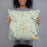 Person holding 18x18 Custom Winthrop Washington Map Throw Pillow in Woodblock